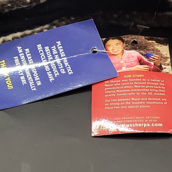 NWT US Sherpa Fleece Lined Earflap Hat Handcrafted In Nepal Tassels Winter Cap - Picture 7 of 9